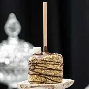 Caramallow Jumbo Marshmallow on a Stick Covered in Caramel Dipped in Chocolate then Topped and drizzled