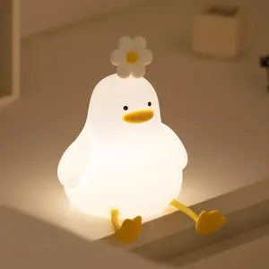Cute Duck Night Light for Baby Kids Toddler, 3 Level Dimmable Squishy Duck Lamp, 30 Min Timer Off Nursery Bedside Nightlight, Rechargeable Touch Lamp for Bedrooms Living Room Decor Gift Ideas