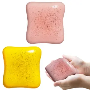 Bread Toast Squishy Toys- Slow-Rising Squishy Fidget for Stress Relief & Focus | Fun Kawaii Desk Accessory Gifts for Adults & Teens (Pink/Yellow)