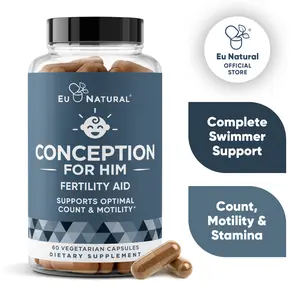 Eu Natural Conception For Him – Fertility Supplements for Men, Male Fertility Booster & Prenatal – Optimal Sperm Count, Motility, Strength – Ashwagandha, Folate, Folic Acid, Magnesium & Zinc Healthy Dietary