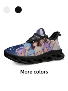 Kids' Star Sea Blue Dream Anime Casual Sports Shoes, Festival Gift, Breathable Mesh, High Elastic Shock Absorption, Non-Slip, All Seasons, Nonslip Trainers