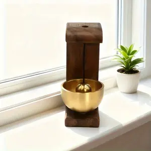 1-piece retro wind chime/doorbell, durable indoor/outdoor decoration doorbell, crisp antique copper knocking sound, back adhesive magnetic design, easy to absorb metal surface, smooth wall, suitable for coffee shops, restaurants, and homes