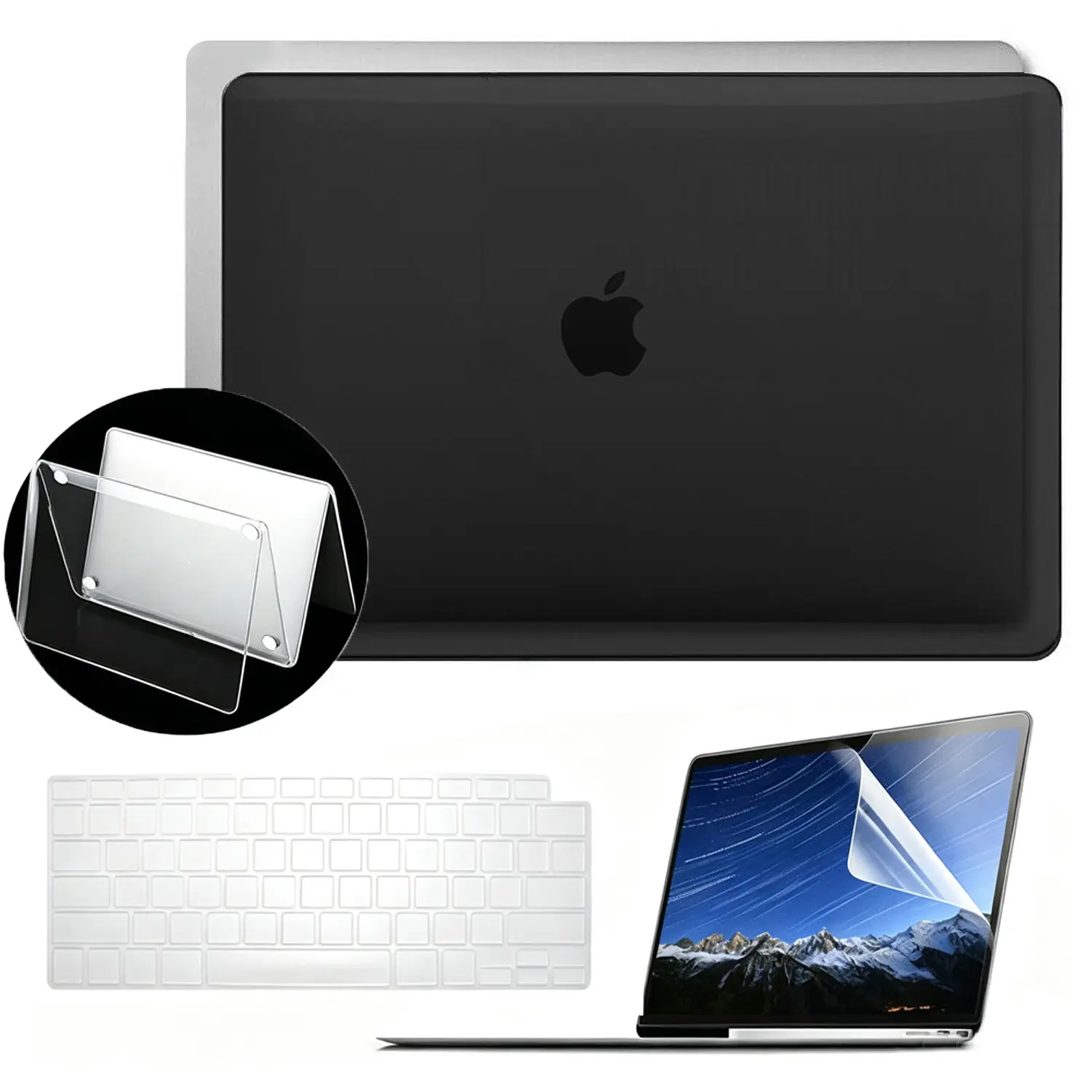 HOMEYA Full Protection Hard Shell Case for MacBook Air 13-inch with Touch ID, A2337/M1, A2179 (2021, 2020), Keyboard Cover, Screen Film