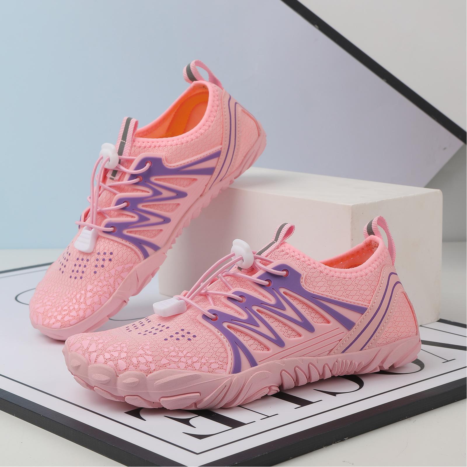 Women's Water Shoes Quick Dry Barefoot Aqua Shoes Non-Slip Rubber Sole Adjustable Lace for Beach Swim Surf Kayak