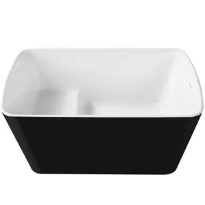 Garvee 49 in Acrylic Freestanding Bathtub, Freestanding Soaking Bathtub with Double Wall Insulation, Ergonomic Deep Design, Matte Drain and Overflow, Easy Installation, Modern Bath Tub, CUPC Certified