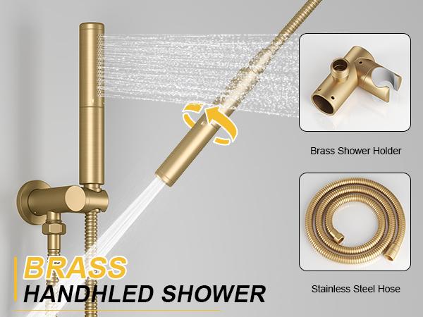 BESy Shower System with 10 Inch Round Rain Shower Head and Handheld Wall Mounted, High Pressure Rainfall Shower Faucet Fixture Combo Set with 2 in 1 Handheld Showerhead for Bathroom, Matte Black wall mount rain shower