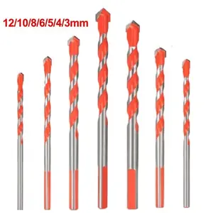 Masonry Drill Bit Set 3mm-12mm ,Carbide Alloy Tip Triangular Shank Multi-Purpose Wall Brick Tile Cement Concrete Glass Wood Porcelain Ceramic