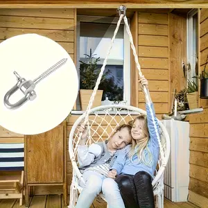 2-Pack 180° Rotation Anti-Loose Hanging Hooks, 4.72-Inch Solid Metal Heavy-Duty Hooks, 1763.7 Lbs Load Capacity for Hammock, Swing, Anti-Loose Hook