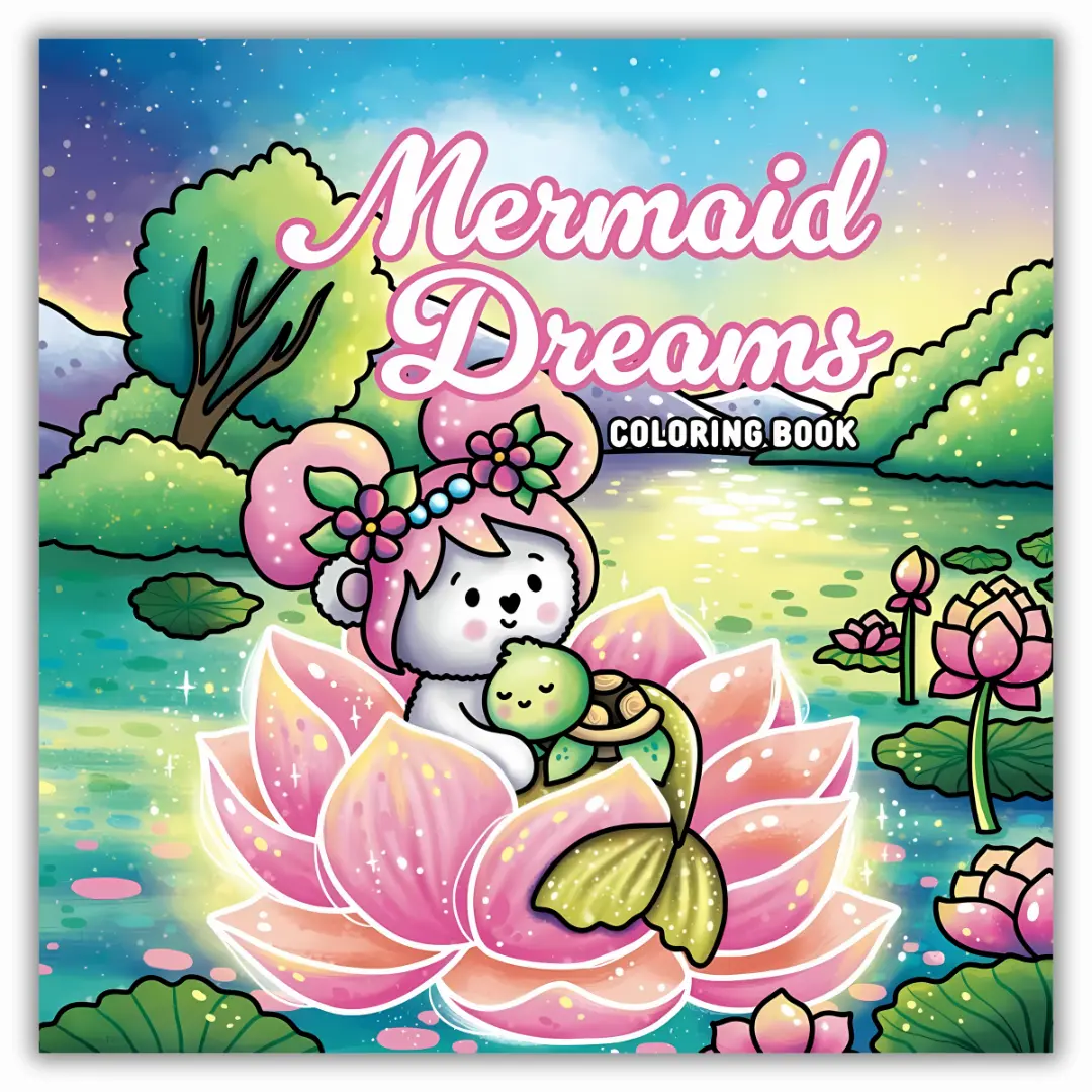 Mermaid Dreams Coloring Book: A Magical Collection of Hand-Drawn Pages Featuring Adorable Fuzzy Animal Mermaids Creative Expression Gift Idea Relaxing