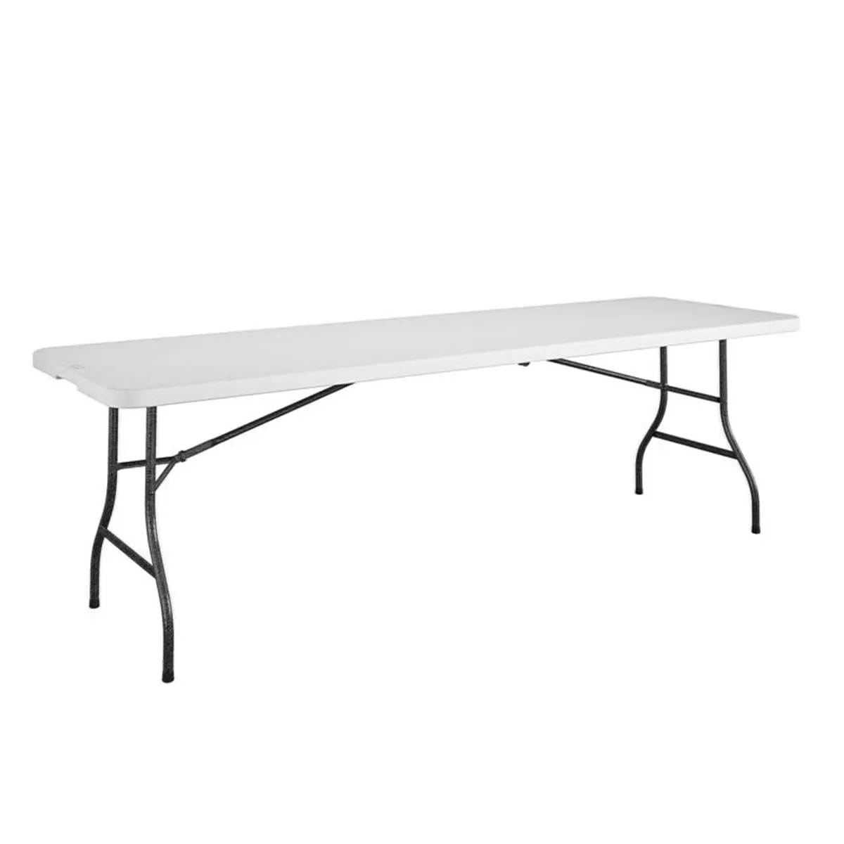 212 MAIN Cosco 6028601 30x96 in. Casual Rectangular Folding Buffet Table, White, Rectangular Tabletop, Steel Frame, Fold-in-Half Design, Fits 6 Seats