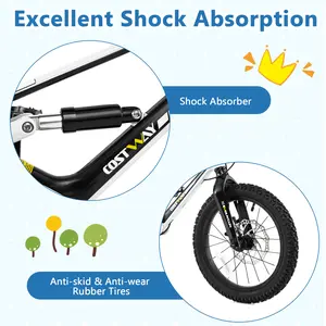 COSTWAY - 16 Inch Kids Bike Magnesium Alloy Bicycle Adjustable for Aged 4 to 7-16 inches