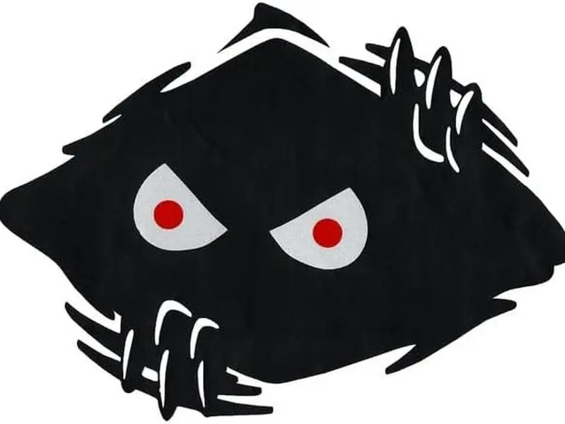Pack of 3 Shredder Peeking Monster Reflector Vinyl Sticker - Hand Crafted Car Decals Waterproof Stickers for Cars, Trucks, Laptops, Phones, Water Bottles, Skateboard and More (3 Sizes)