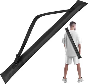 Pool Cue Case for 1/2 Billiard Stick 32 Inches Durable Nylon Fabric with Adjustable Strap Hook Loop Closure Black