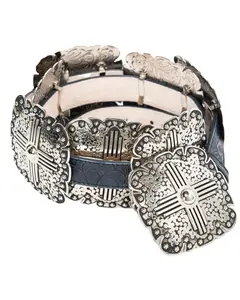 Angel Ranch Women's 1" Square Concho Leather Belt - Da3660