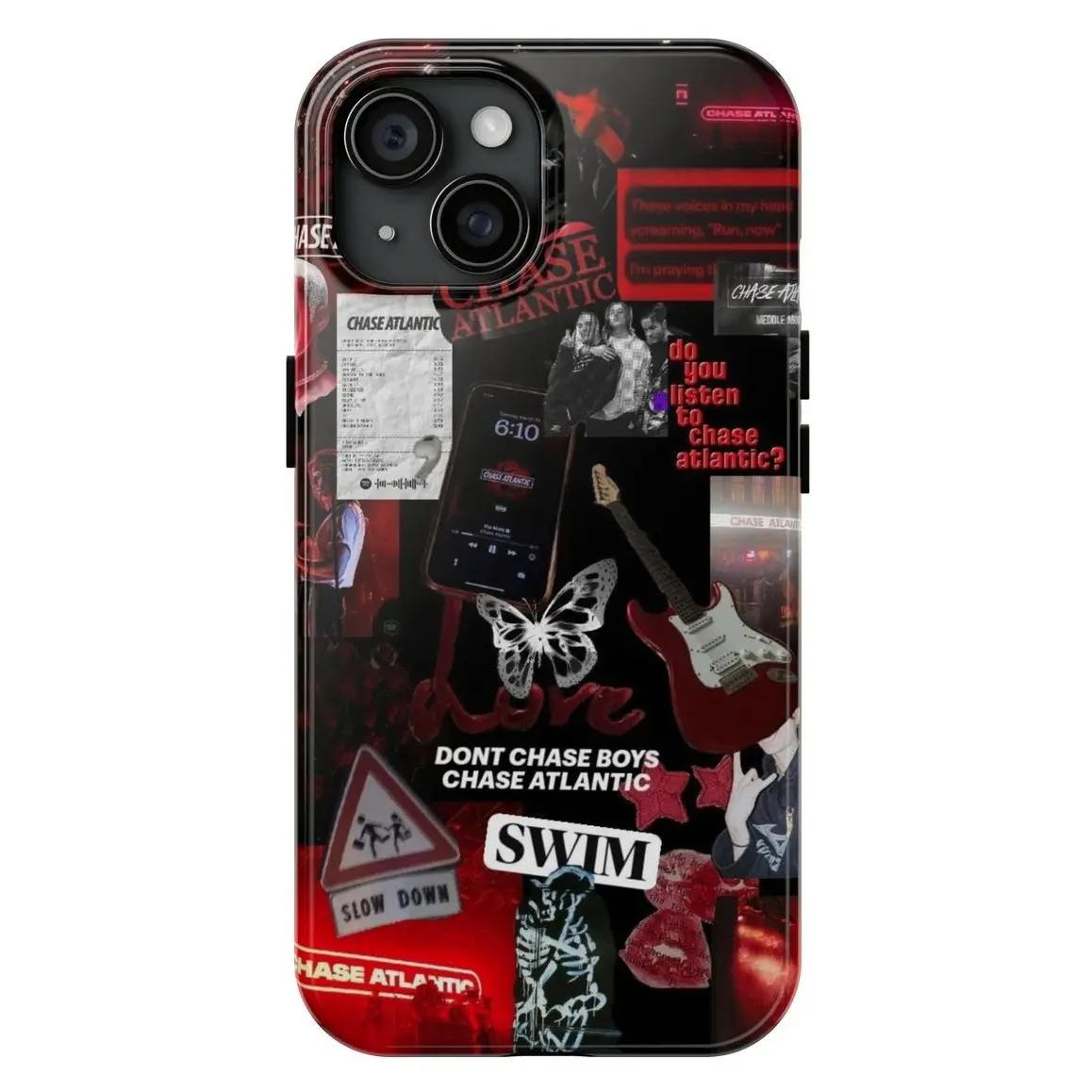 Dont Chase Boys C-Chase A-Atlantic Swim Tough Phone Case Red Edition for iPhone 16 15 14 13 12 11 Pro Max 8 Plus X Samsung Galaxy S24 S23 S22 M4Z Impact Resistant Polycarbonate & TPU Protection