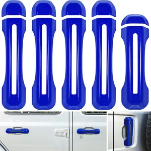 Door Handle Inserts Cover Trim+Tailgate Handle Cover for 2018-2024 Jeep Wrangler JL JLU Sports Sahara Freedom Rubicon Unlimited Gladiator JT 2-Door & 4-Door Exterior Accessories (Blue 5PCS)