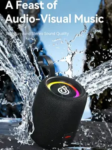 Portable Bluetooth Speaker, IPX5 Waterproof Wireless Speaker with RGB Lights, 360° Surround Sound, AI Noise Reduction, Bluetooth 5.4, Support TF Card/USB, Long Battery Life for Outdoor, Home, Travel