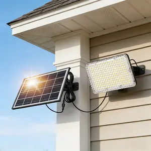 ISUNMEA 1000 Lumens 299 LED Solar Lights Outdoor Bright Solar Dusk to Dawn Light with 4000mAh Battery, IP65 Waterproof Outdoor Solar Powered Security Flood Light for Wall Porch Shed Barn