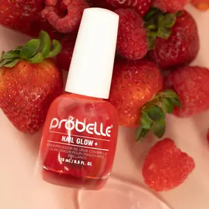 Probelle Nail Glow + Nail Strengthener and Hardener with Sheer Jelly Tint, Hard To Resist Ultra Glowy Nail Shine, Tinted Nails Strengthening Blush for Brittle, Thin, Damaged Nails 0.5 oz