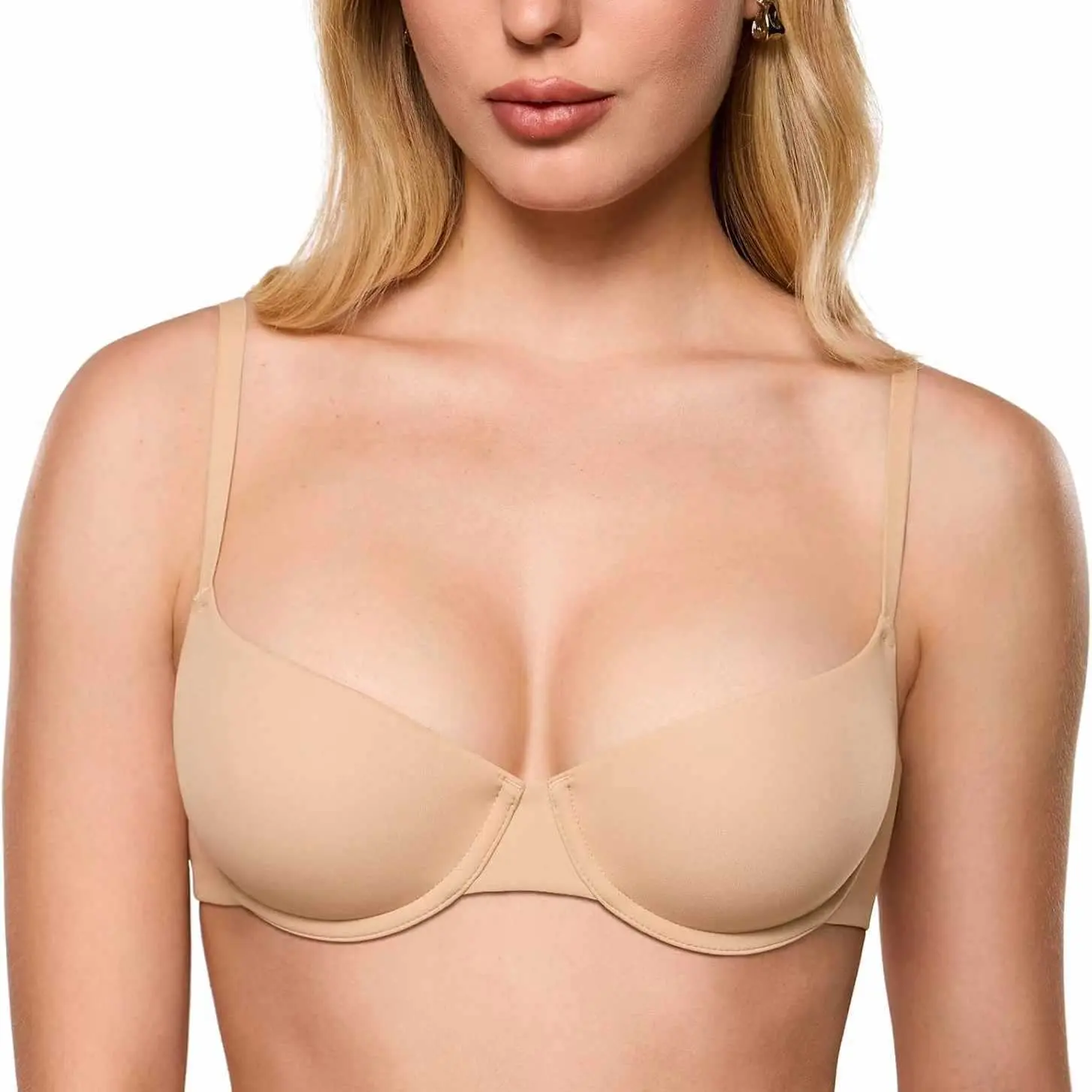 Push‑Up Bra, Under‑Wire Seamless Everyday Support Bra for Women
