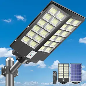 Outdoor solar street lamps, with 3 modes, super-bright solar street lamps, equipped with sensing devices, IP65 waterproof grade, remotely controllable, featuring 240 LED bulbs, suitable for road, garden, courtyard, porch decoration and garden lighting.