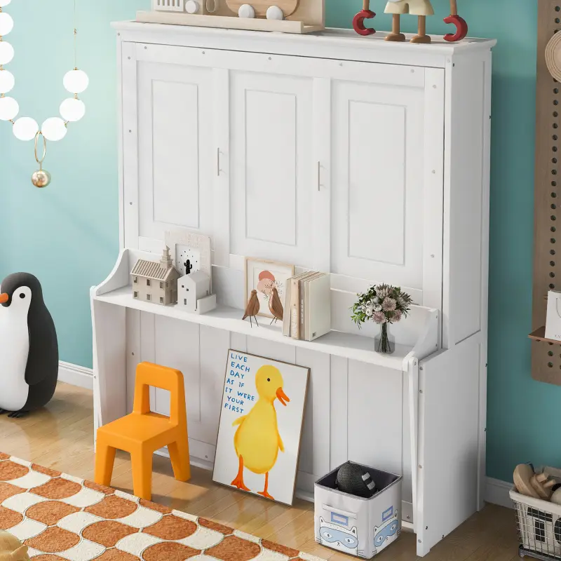 White + Solid Wood+MDF + Bedroom