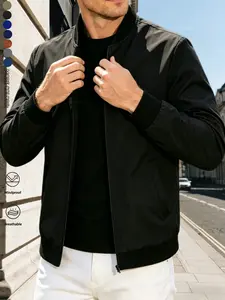 Men's Pilot Windbreaker Jacket, British Style Casual Baseball Collar Coat, Lightweight Retro Outdoor Commuter, Ideal for Camping, Hiking, Cycling