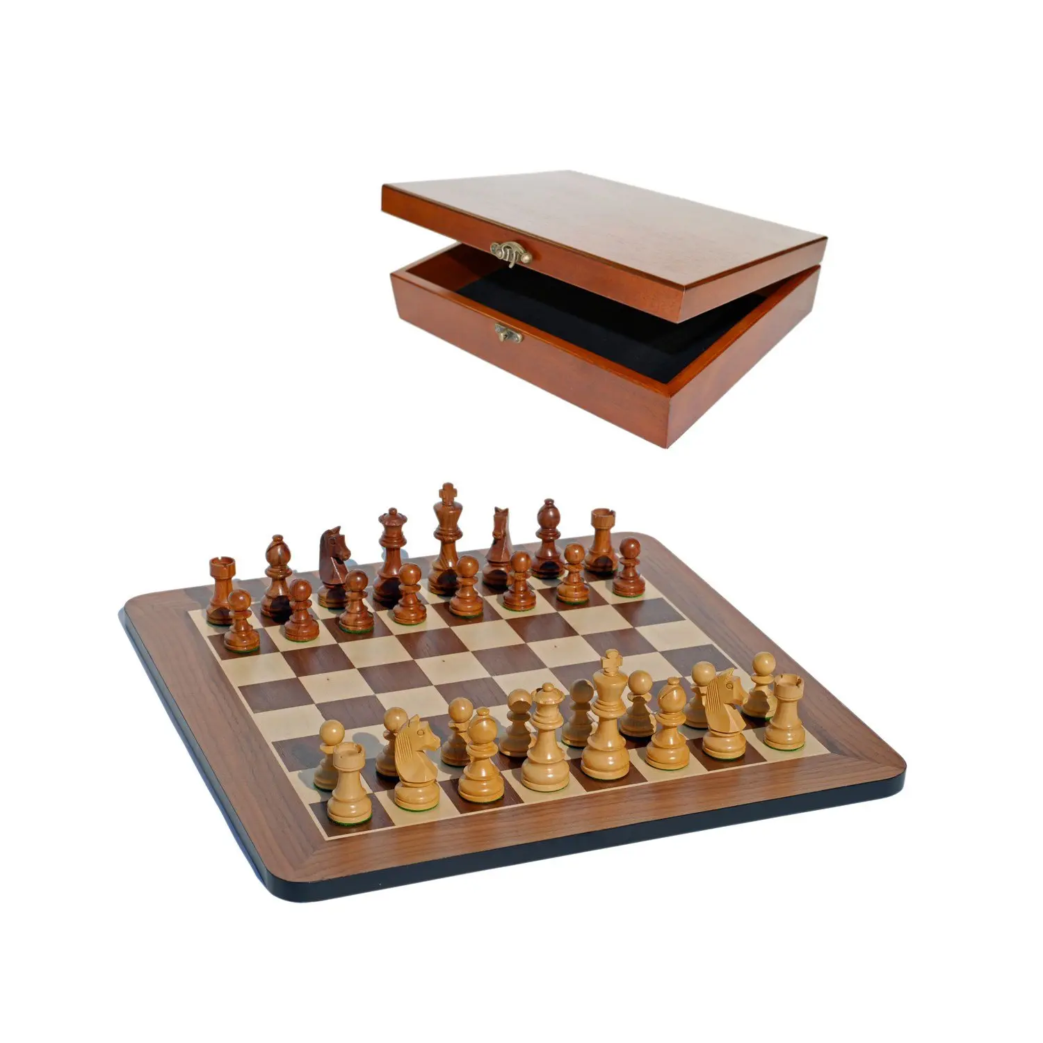 Grand Staunton Chess Set & Wooden Box � Tournament Size Weighted Pieces & Walnut Board � 19 in.