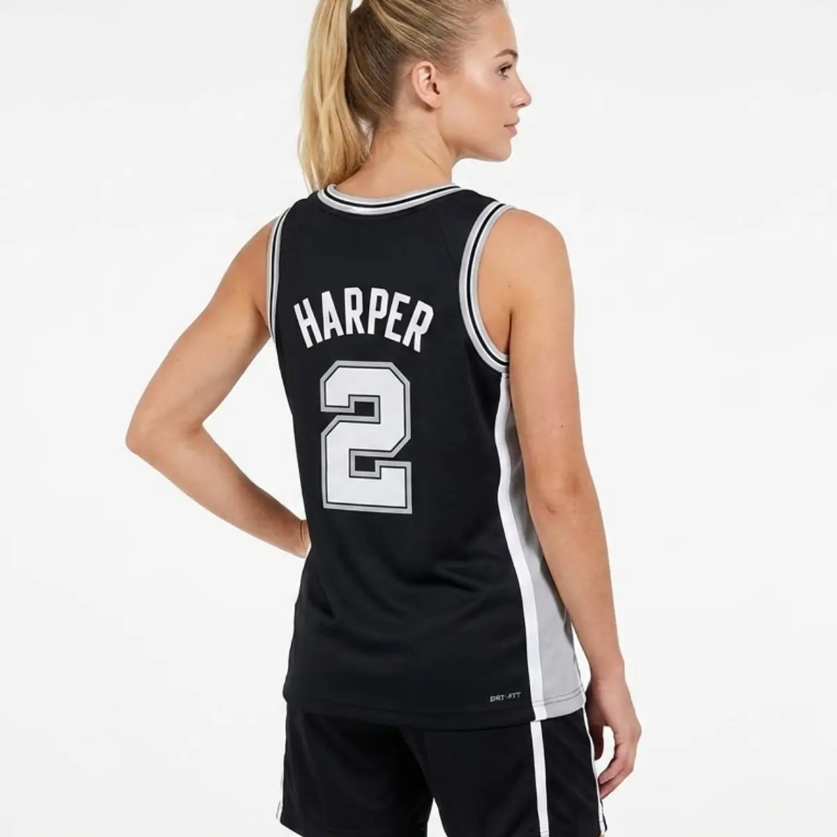 Harper Black Antonio Basketball Fan Jersey #2, Breathable Sleeveless Sports Tank Top, Athletic Game Day Apparel for Basketball Enthusiasts