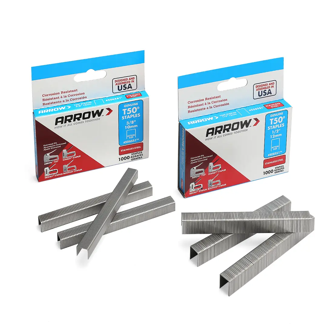 #backtoschool Arrow T50 Stainless Steel Staples Pack Set #508SS1 1/2'' 12mm and #506SS1 3/8'' 10mm