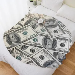 Creative Dollar Bill Blanket, Realistic $100 Us Currency Texture, Funny Bedroom Throw, Modern Style, 1pc, Made in China
