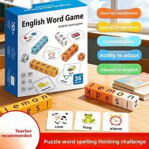 Children's English spelling contests, early education alphabet blocks, learning aids, English board games and toys