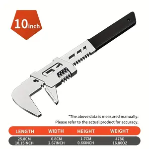 Adjustable Right Angle Wrench, Rust-Resistant High Carbon Steel, Durable F-Type Kitchen and Bathroom Pipe Wrench, Ideal for Hex Bolts and Pipes