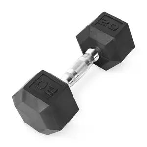 Barbell, 20Lb Rubber Hex Dumbbell, Single