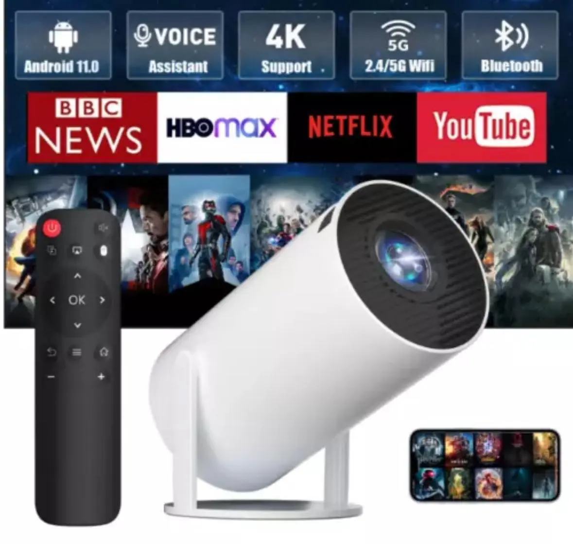 Magcubic Projector 4K Android 11 Dual Wifi6 Portable
