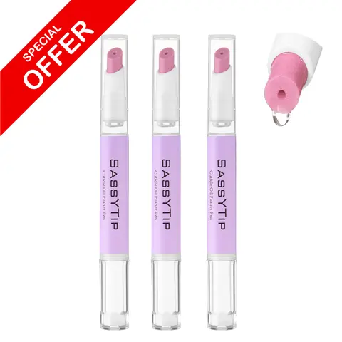 SASSYTIP 3pc vegan 3.0 Ceramic Cuticle pusher, Cuticle Removal, Soften Nail Care Pen