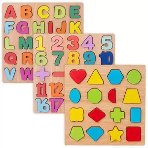 3D Colorful Alphabet Number Puzzle, Montessori Wooden Educational Toy, Math Shape Recognition Game for Kids, Halloween DIY Gift Idea, Montessori Puzzles Gift