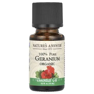 Nature's Answer 100% Pure Organic Essential Oil, Geranium, 0.5 fl oz (15 ml)