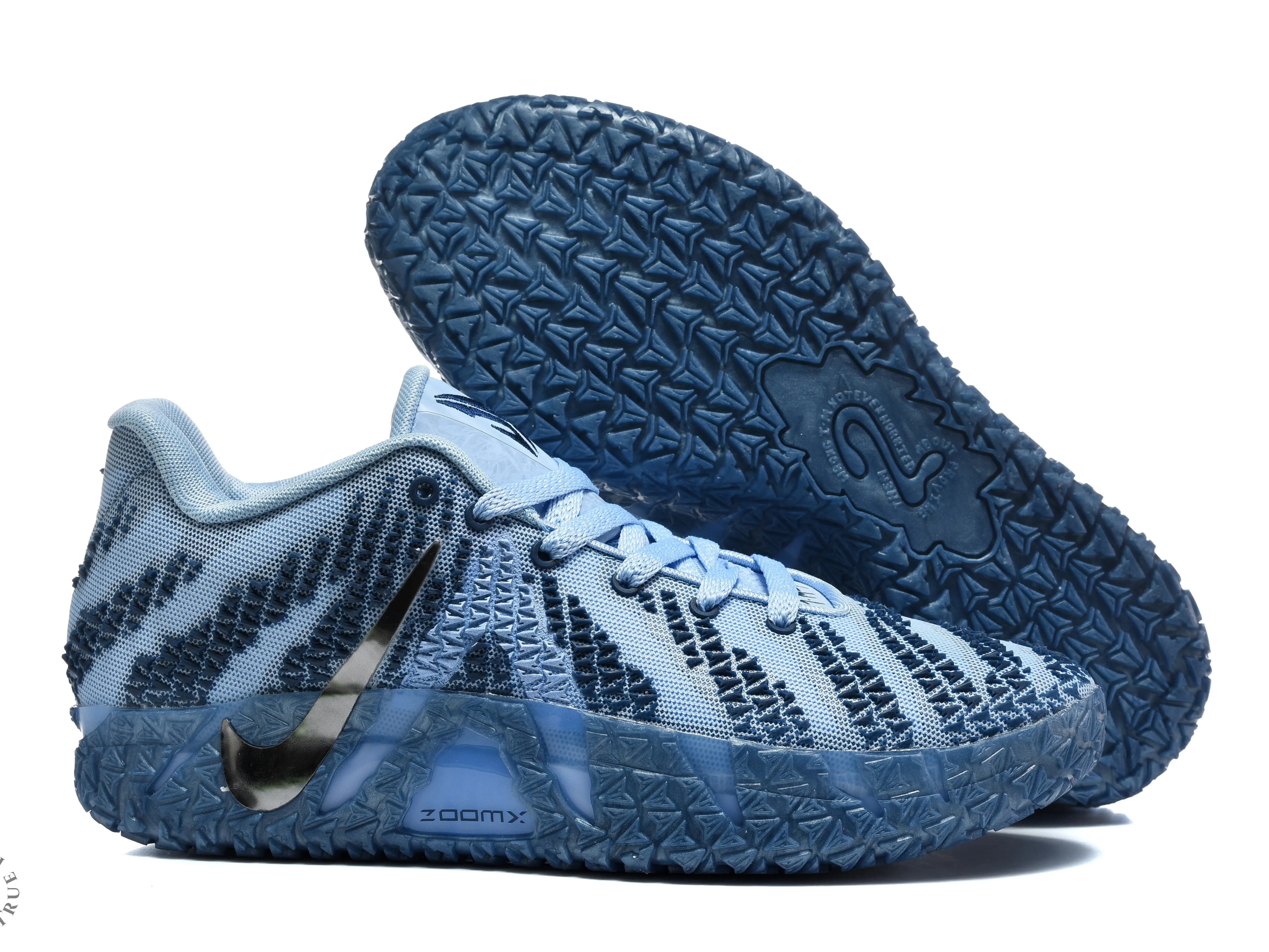 Light Navy Tiger-Stripe Knitted Low Top Basketball Sneakers | Premium Jacquard Mesh Upper & Shock-absorbing Inner Sole | Fit Basketball Training Daily Outdoor Trips | Unisex for Both Men and Women