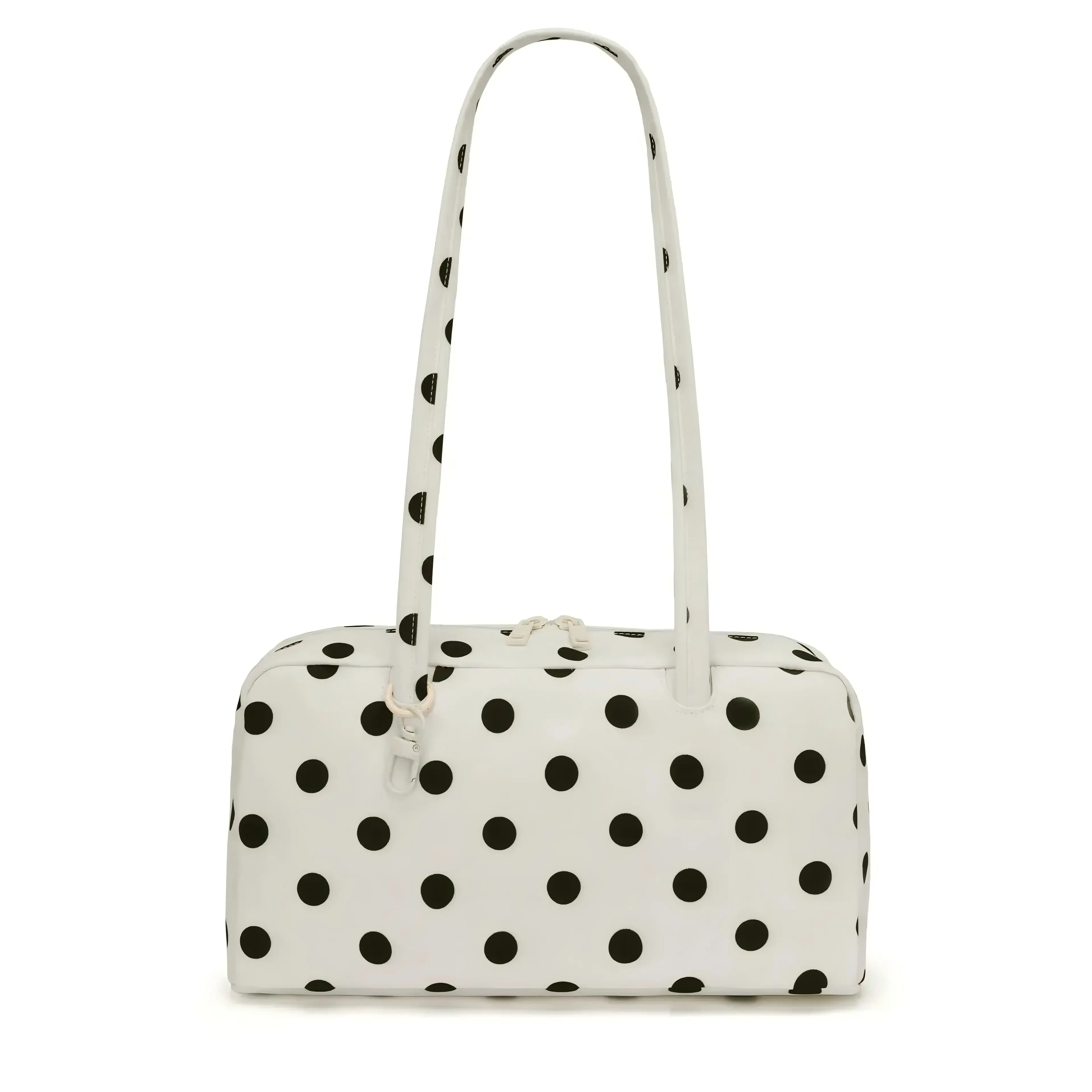 Polka dot nylon bowling bag, lightweight multifunctional tote bag, stylish multifunctional handbag, casual everyday shoulder bag, large commuter work bag, cute women’s travel bag, underarm bag, suitable for studying, working, traveling, and daily commutin