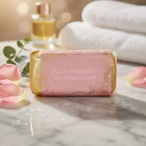 VALENTINABEAUTY Cleansing Soap - Gentle & Effective for All Skin Types - Rose Gold Design - Perfect for Daily Use