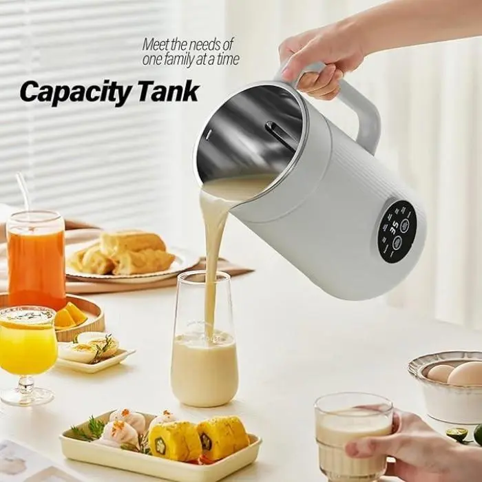 Juicer 1200ml large capacity smart plant milk machine, supports soy milk/oat milk/almond milk, features boiling, heat preservation, and self-cleaning, 40 ounces multifunctional fully automatic plant milk machine.