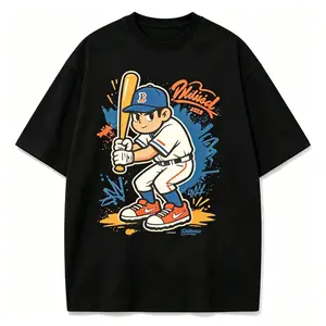 90s Retro Baseball Cartoon T-Shirt - Nostalgic Urban Streetwear Everyday Casual Sports Top