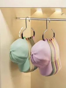1pc Hat Organizer Rack, Hanging Hat Holder For Wardrobe/Closet, Multi-Functional Hat Display Rack Storage Hooks Wall Mounted Hanger