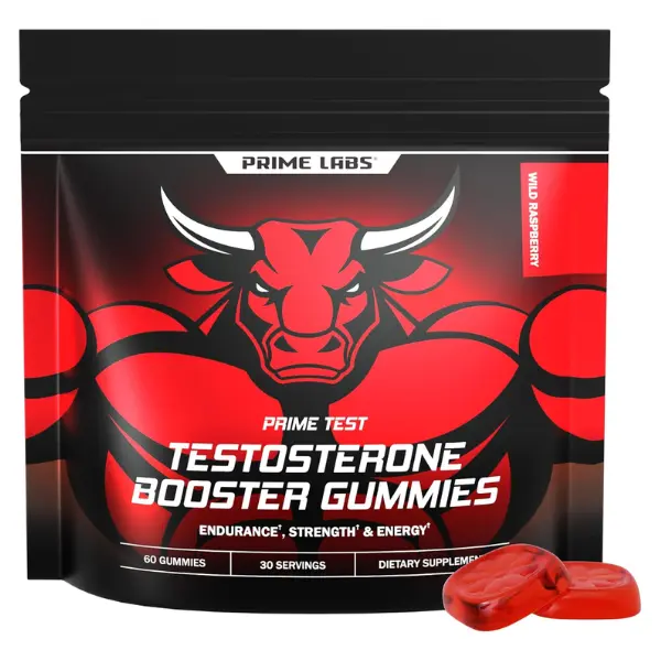 Prime Labs Testosterone Booster Gummies for Men - Wild Raspberry - 60 Count, 30 Servings Prime Labs Testosterone Booster Gummies for Men - Wild Raspberry - 60 Count, 30 Servings