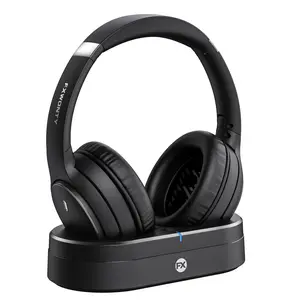 Wireless TV Headphones with Charging Dock - No Delay & 65H Playtime