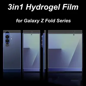 3-In-1 High-Quality Matte Hydrogel Film for Samsung Galaxy Z Fold 6/7 Smartphone, Cellphone, HD Front & Back Protection, Easy Install, Durable Protective Screen Protector, Accessories