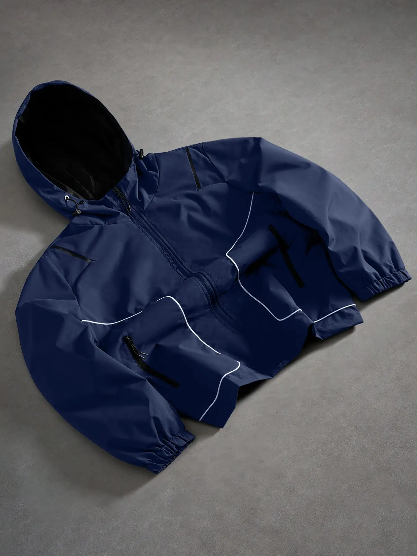 Men's Hooded Tactical Waterproof Casual Jacket, Reflective Drawstring Design, All Seasons Soft Shell, Couple Matching, Outdoor Daily Use