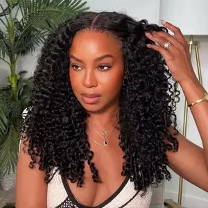 【26“ only $130】Mamushow 3 in 1 Half Wig Burmese Curly 100% Human Virgin Hair Seamless Flip Over Beginner Friendly Glueless Wear & Go Drawstring Clip in Wig Black Color 14-26 Inch 200% Density #SummerWins #DealsForYouDays