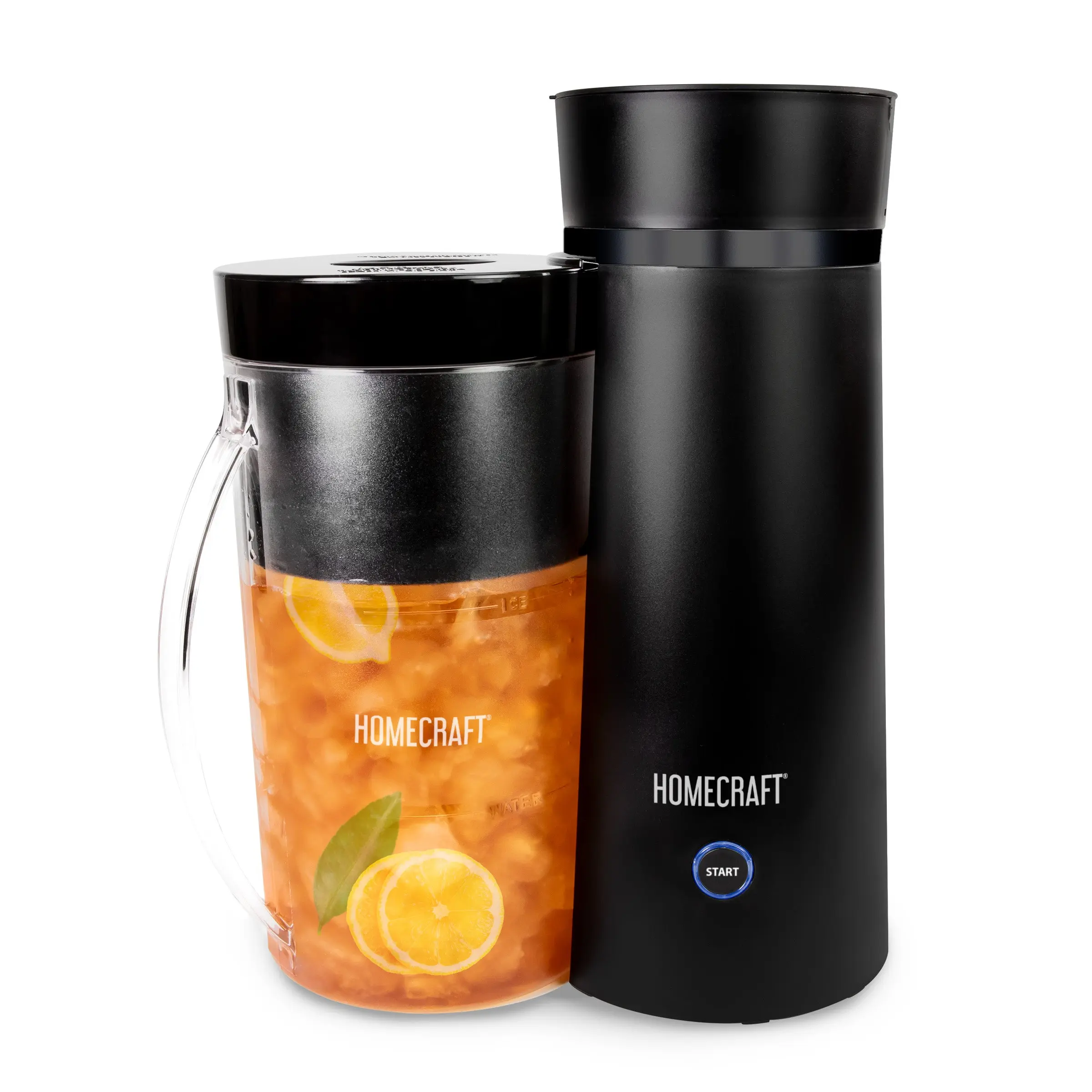 HomeCraft 2-Quart Iced Tea Maker with Double Insulated Pitcher Fast Brewing Steeping Basket Auto Shut-Off Feature for Iced Coffee & Tea